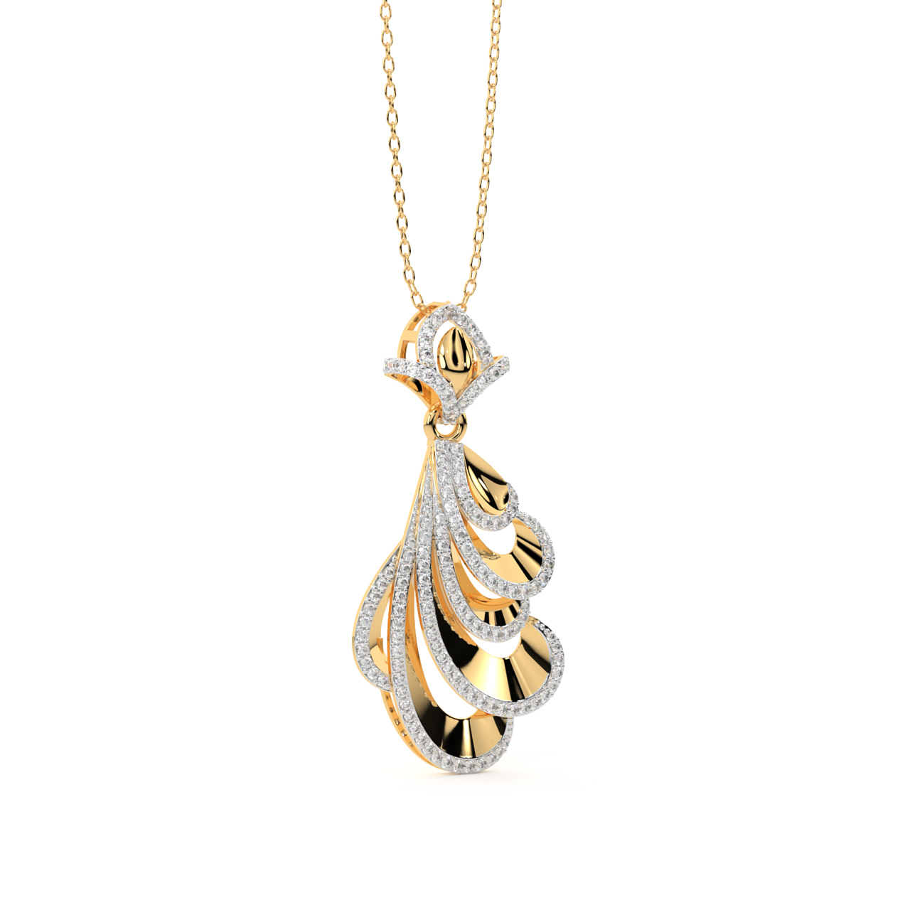 Radiant Design Diamond Pendant